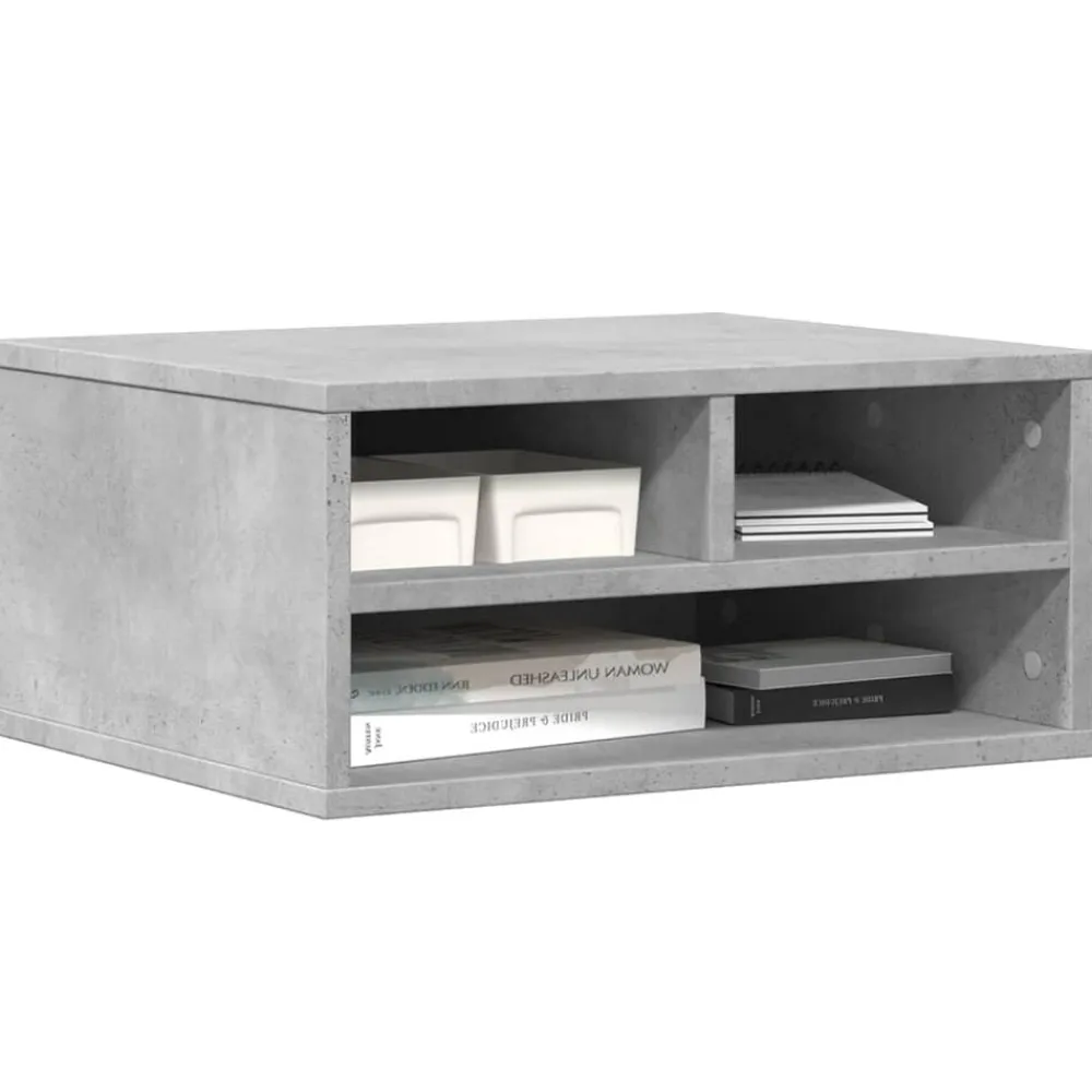 vidaXL Electrónica-Soporte impresora madera ingeniería gris hormigón 49x40x22,5 cm