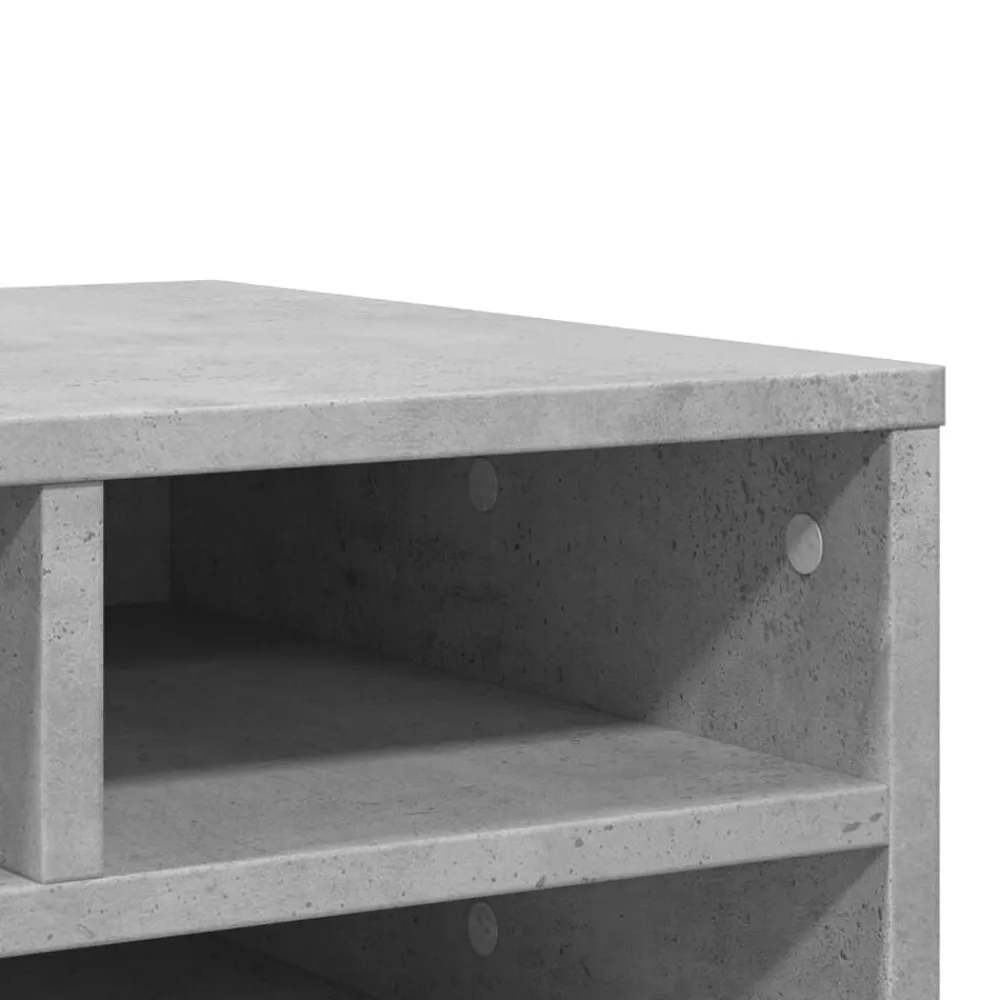 vidaXL Electrónica-Soporte impresora madera ingeniería gris hormigón 49x40x22,5 cm