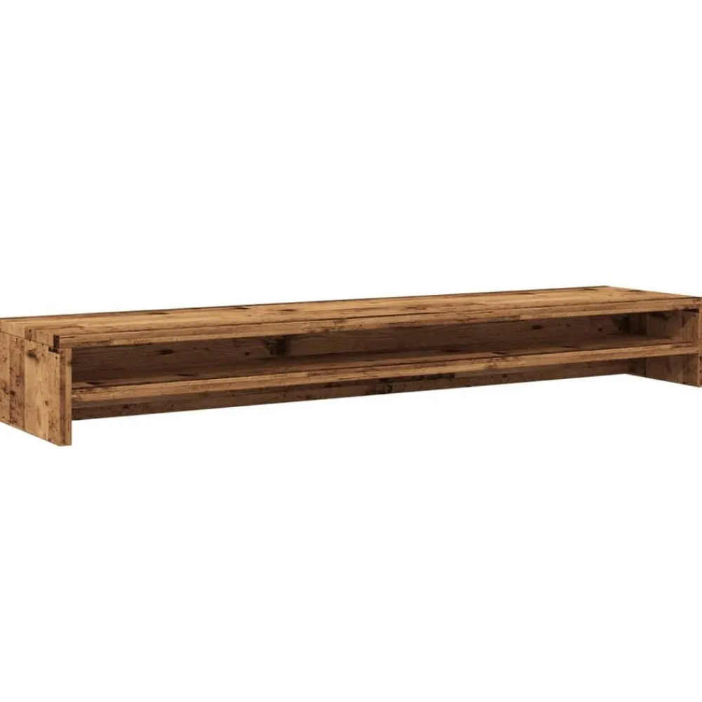 vidaXL Soporte mesa pantalla madera ingeniería envejecida 100x24x13 cm Madera antigua Clearance