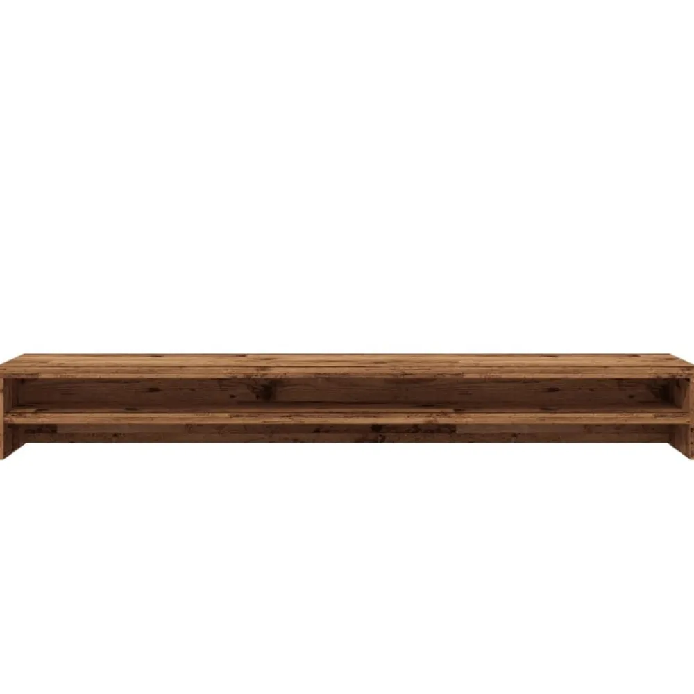 vidaXL Soporte mesa pantalla madera ingeniería envejecida 100x24x13 cm Madera antigua Clearance