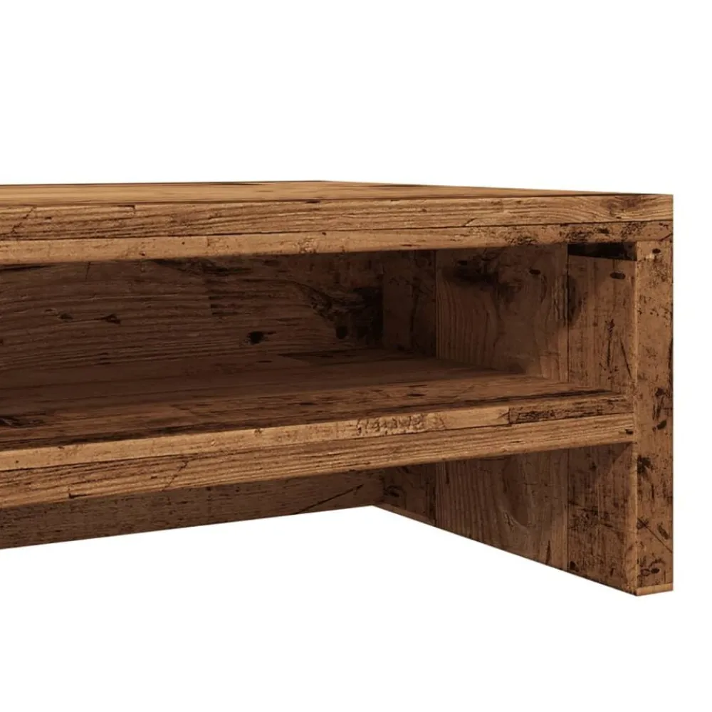 vidaXL Soporte mesa pantalla madera ingeniería envejecida 100x24x13 cm Madera antigua Clearance