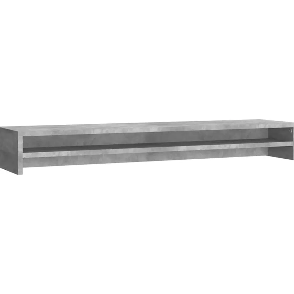 vidaXL Soporte mesa para pantalla contrachapada hormigón 100x24x13cm Gris hormigón Hot