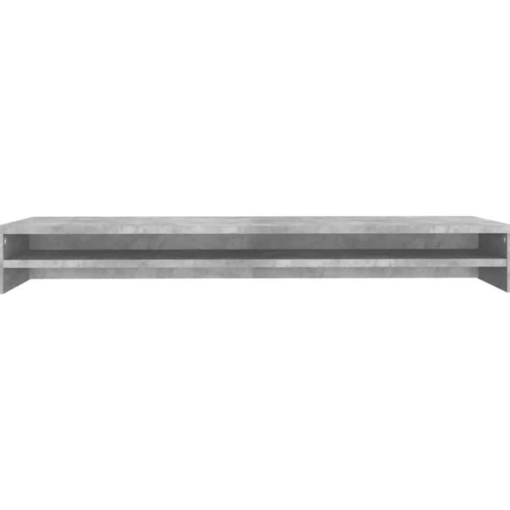 vidaXL Soporte mesa para pantalla contrachapada hormigón 100x24x13cm Gris hormigón Hot