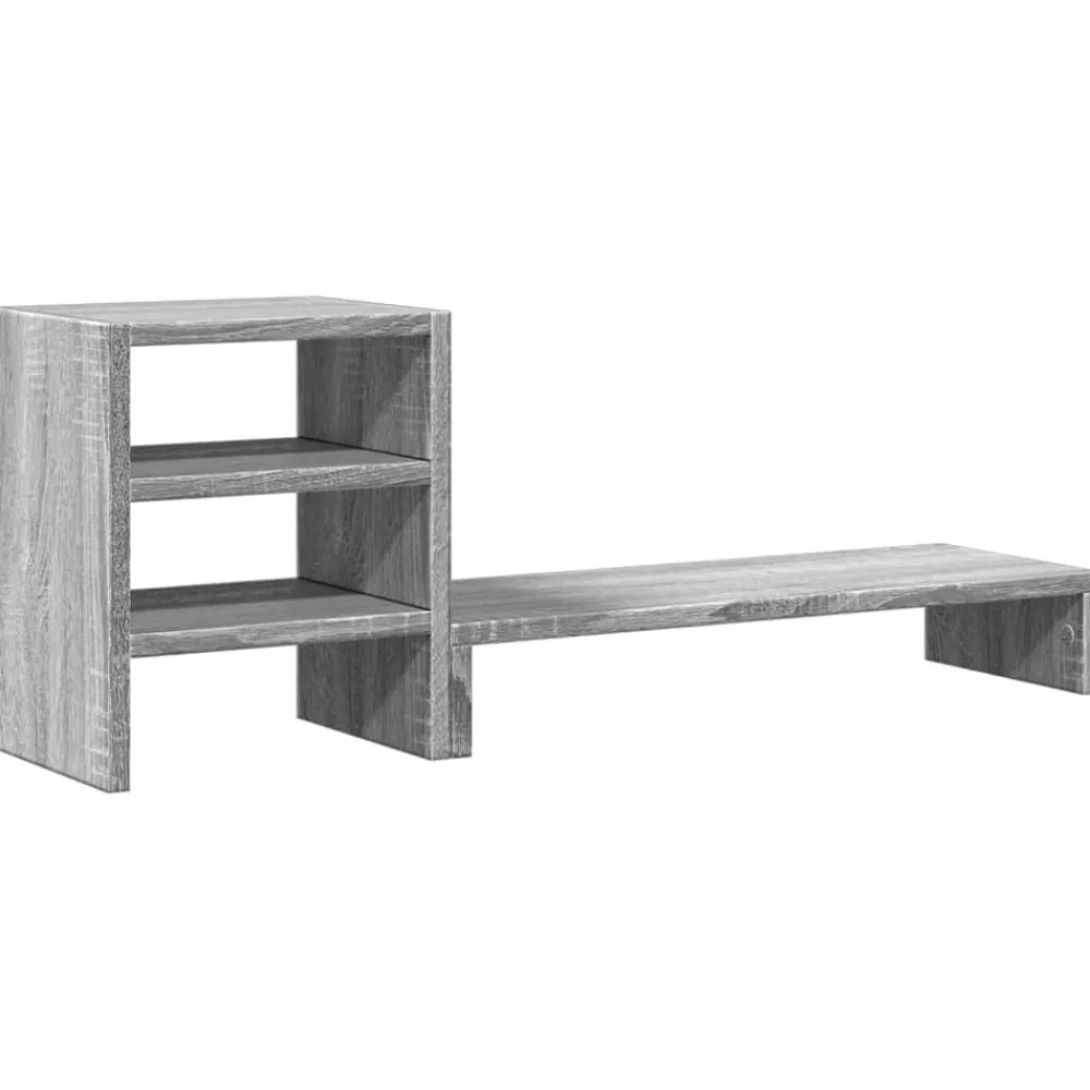 vidaXL Soporte monitor con organizador escritorio madera Gris sonoma Outlet