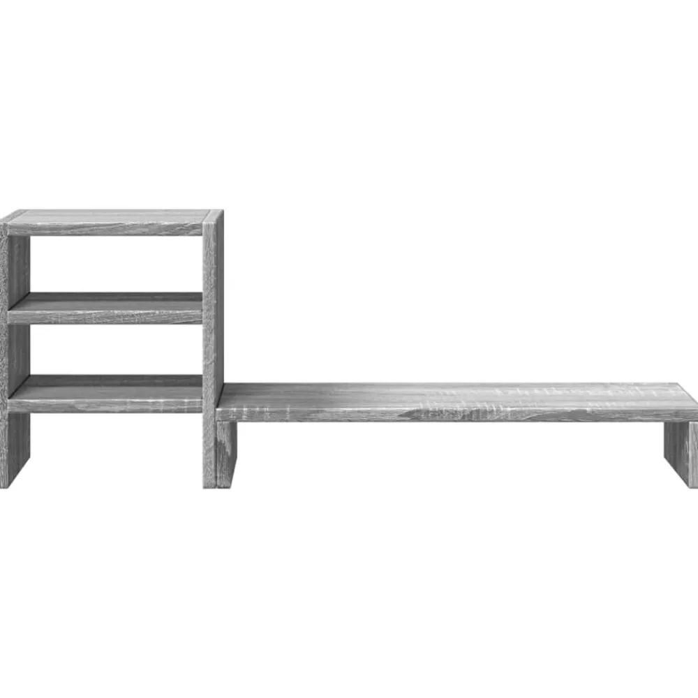 vidaXL Soporte monitor con organizador escritorio madera Gris sonoma Outlet