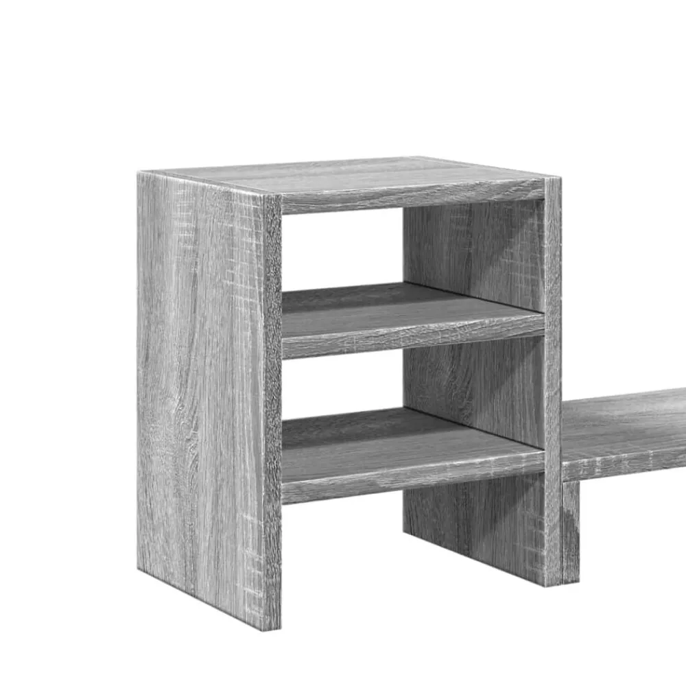 vidaXL Soporte monitor con organizador escritorio madera Gris sonoma Outlet