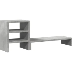 vidaXL Soporte monitor con organizador escritorio madera gris hormigón Gris hormig&oacute;n Clearance