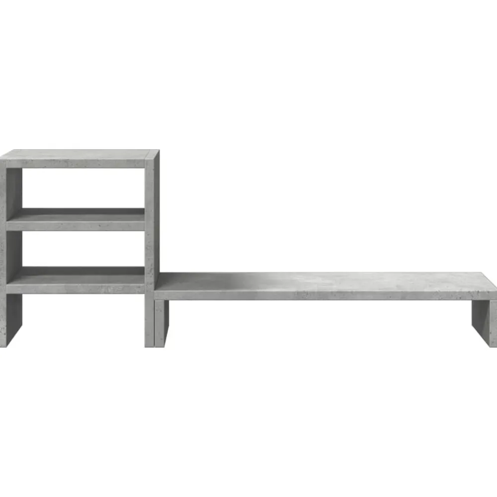 vidaXL Soporte monitor con organizador escritorio madera gris hormigón Gris hormigón Clearance