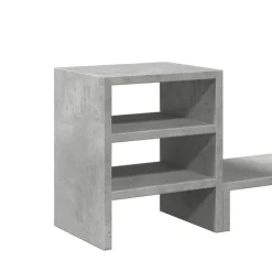 vidaXL Soporte monitor con organizador escritorio madera gris hormigón Gris hormigón Clearance