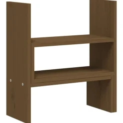 vidaXL Soporte monitor madera maciza pino marrón miel (39-72)x17x43 cm Marrón miel Clearance
