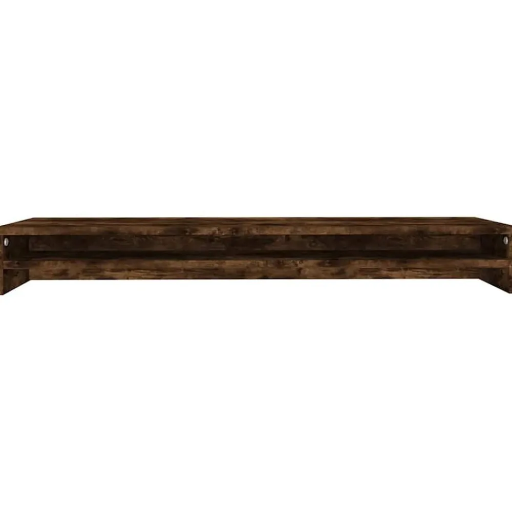 vidaXL Soporte monitor madera contrachapada 100x24x13 cm Roble ahumado New