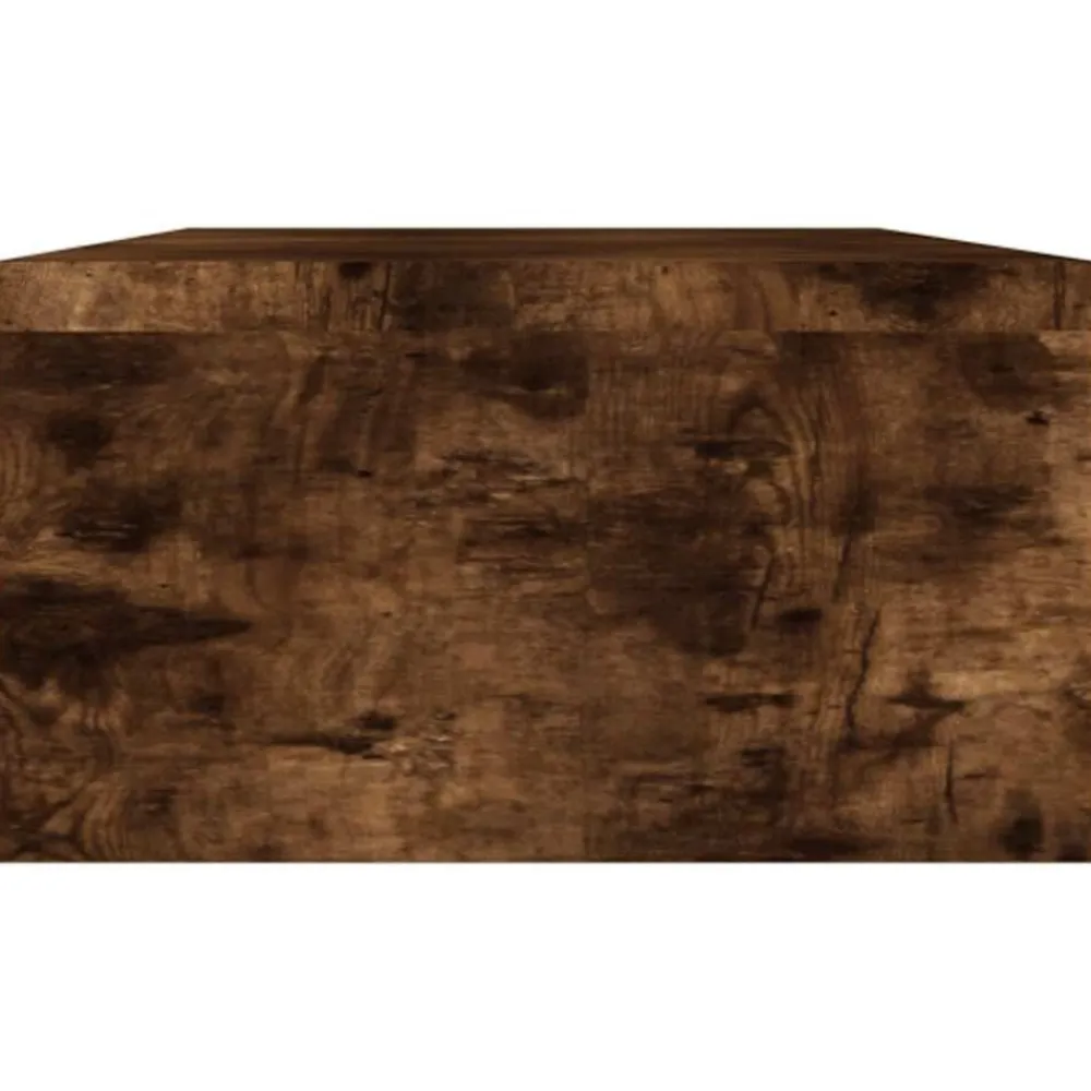 vidaXL Soporte monitor madera contrachapada 100x24x13 cm Roble ahumado New