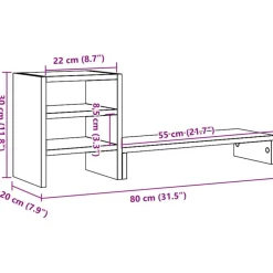 vidaXL Electrónica-Soporte monitor organizador escritorio madera ingeniería