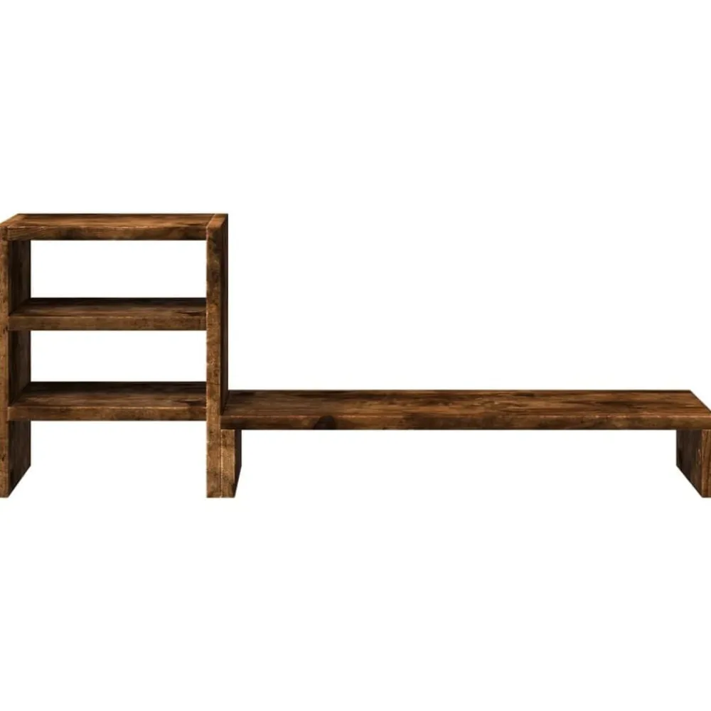 vidaXL Soporte monitor organizador escritorio madera Roble ahumado Hot