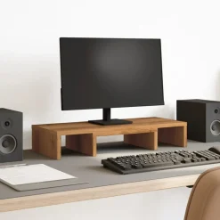 vidaXL Electrónica-Soporte pantalla ajustable madera artisian 60x24x10,5 cm