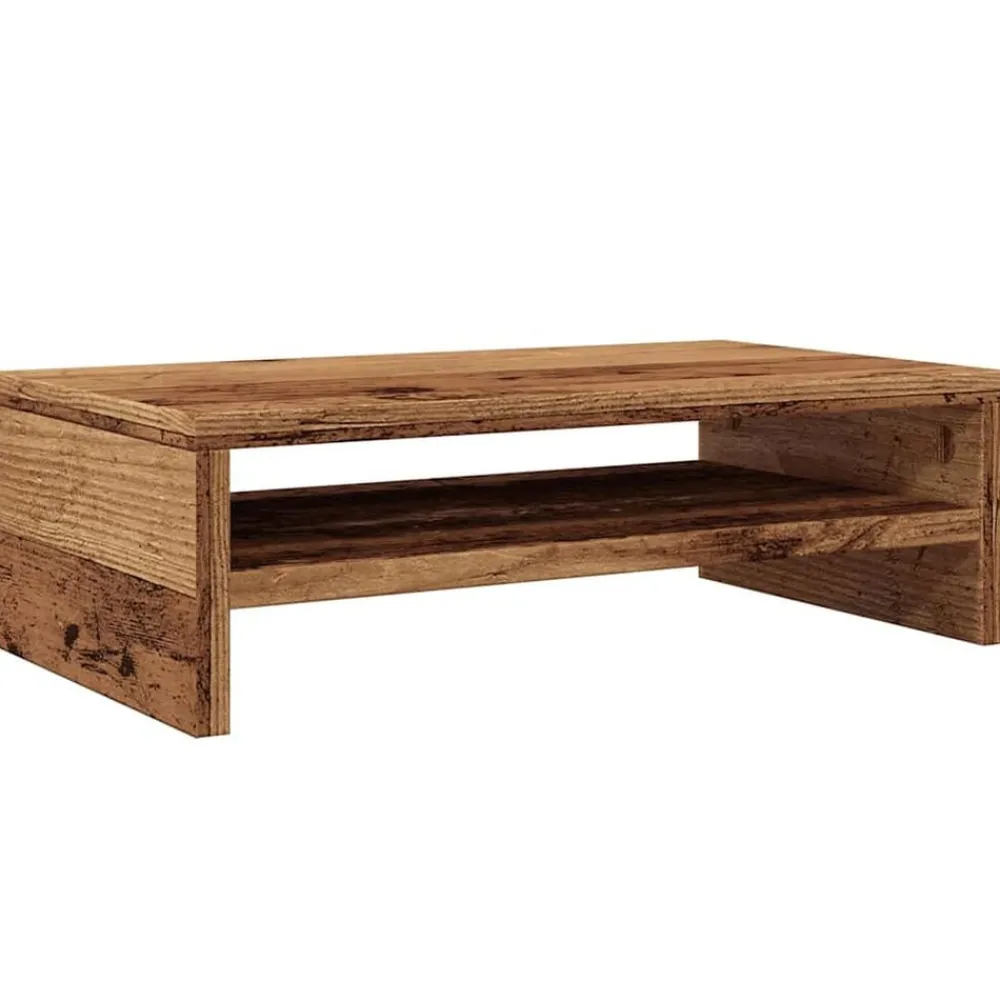 vidaXL Soporte pantalla madera contrachapada madera vieja 42x24x13 cm Madera antigua Hot