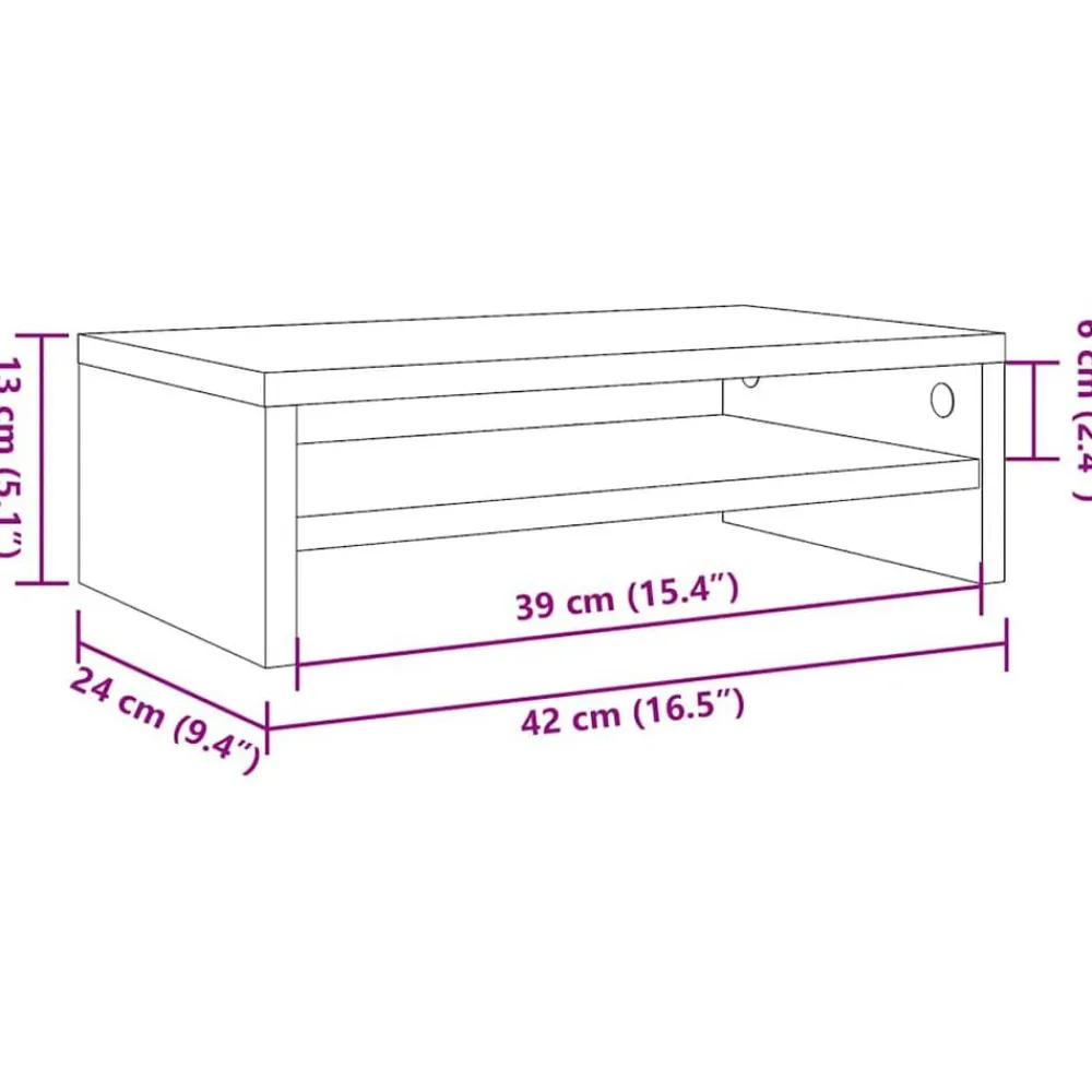 vidaXL Soporte pantalla madera contrachapada madera vieja 42x24x13 cm Madera antigua Hot