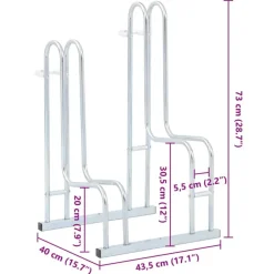 vidaXL Actividades Al Aire Libre-Soporte para 2 bicicletas suelo independiente acero galvanizado