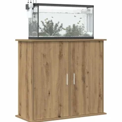 vidaXL Productos Para Mascotas-Soporte para acuario de roble artesanal, 81 x 36 x 73 cm, madera de ingeniería