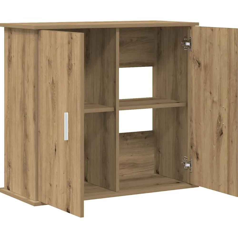 vidaXL Productos Para Mascotas-Soporte para acuario de roble artesanal, 81 x 36 x 73 cm, madera de ingeniería