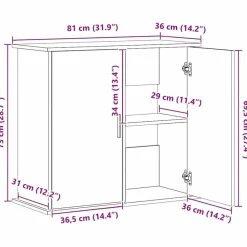 vidaXL Productos Para Mascotas-Soporte para acuario de roble artesanal, 81 x 36 x 73 cm, madera de ingeniería