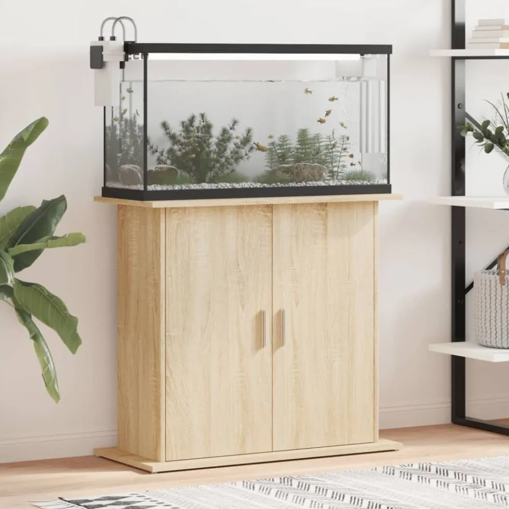 vidaXL Soporte para acuario de 81x36x73 cm de madera de ingeniería Roble Sonoma Discount