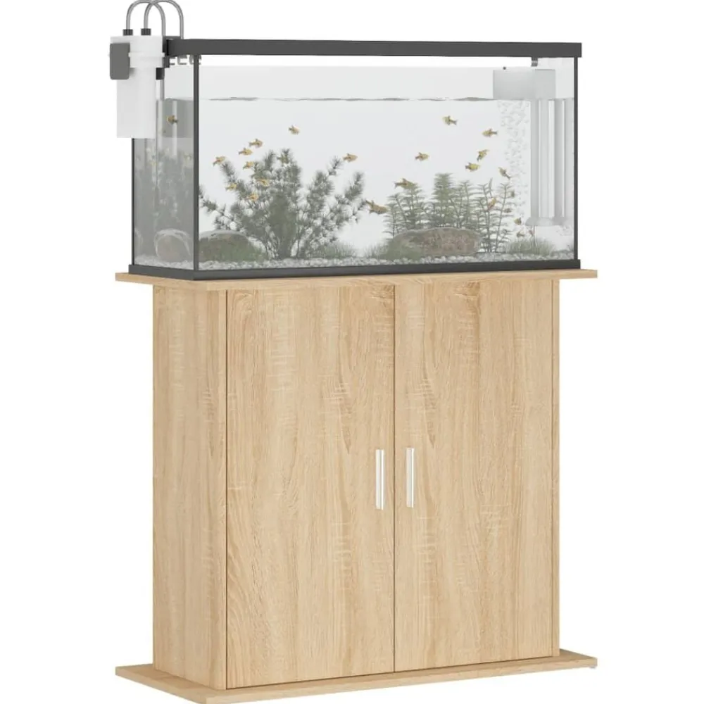 vidaXL Soporte para acuario de 81x36x73 cm de madera de ingeniería Roble Sonoma Discount