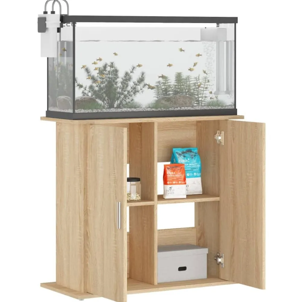 vidaXL Soporte para acuario de 81x36x73 cm de madera de ingeniería Roble Sonoma Discount
