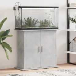 vidaXL Soporte para acuario de hormigón gris 81x36x73 cm de madera sintética Gris hormig&oacute;n Hot