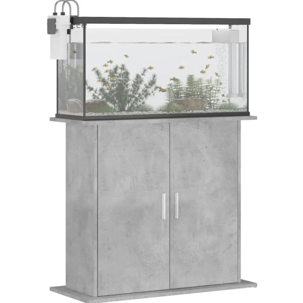 vidaXL Soporte para acuario de hormigón gris 81x36x73 cm de madera sintética Gris hormigón Hot
