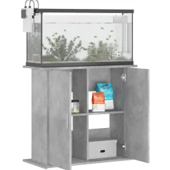 vidaXL Soporte para acuario de hormigón gris 81x36x73 cm de madera sintética Gris hormigón Hot