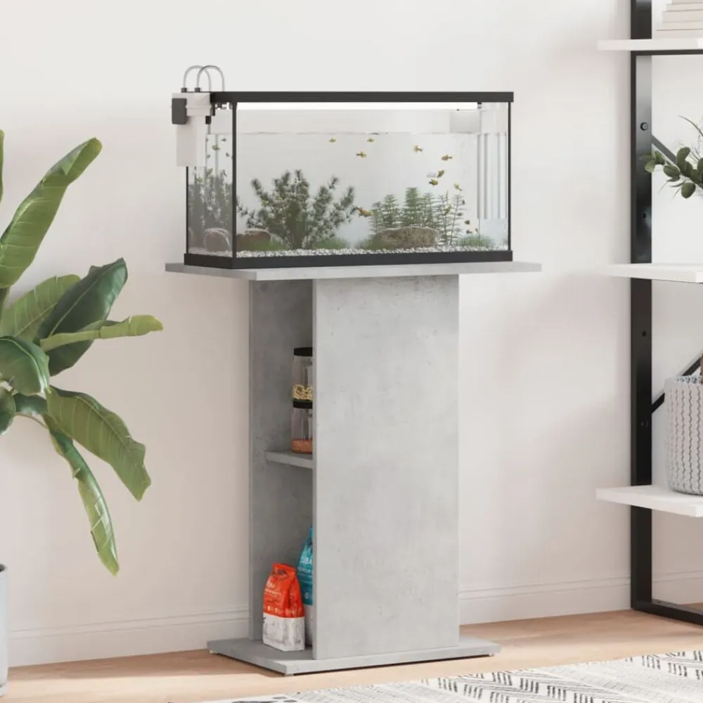 vidaXL Soporte para acuario de hormigón gris 60,5x36x72,5 cm de madera sintética Gris hormigón Discount