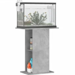 vidaXL Soporte para acuario de hormigón gris 60,5x36x72,5 cm de madera sintética Gris hormigón Discount