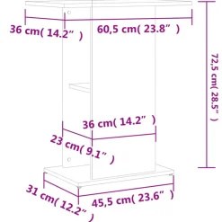 vidaXL Productos Para Mascotas-Soporte para acuario de 60,5x36x72,5 cm de madera de ingeniería