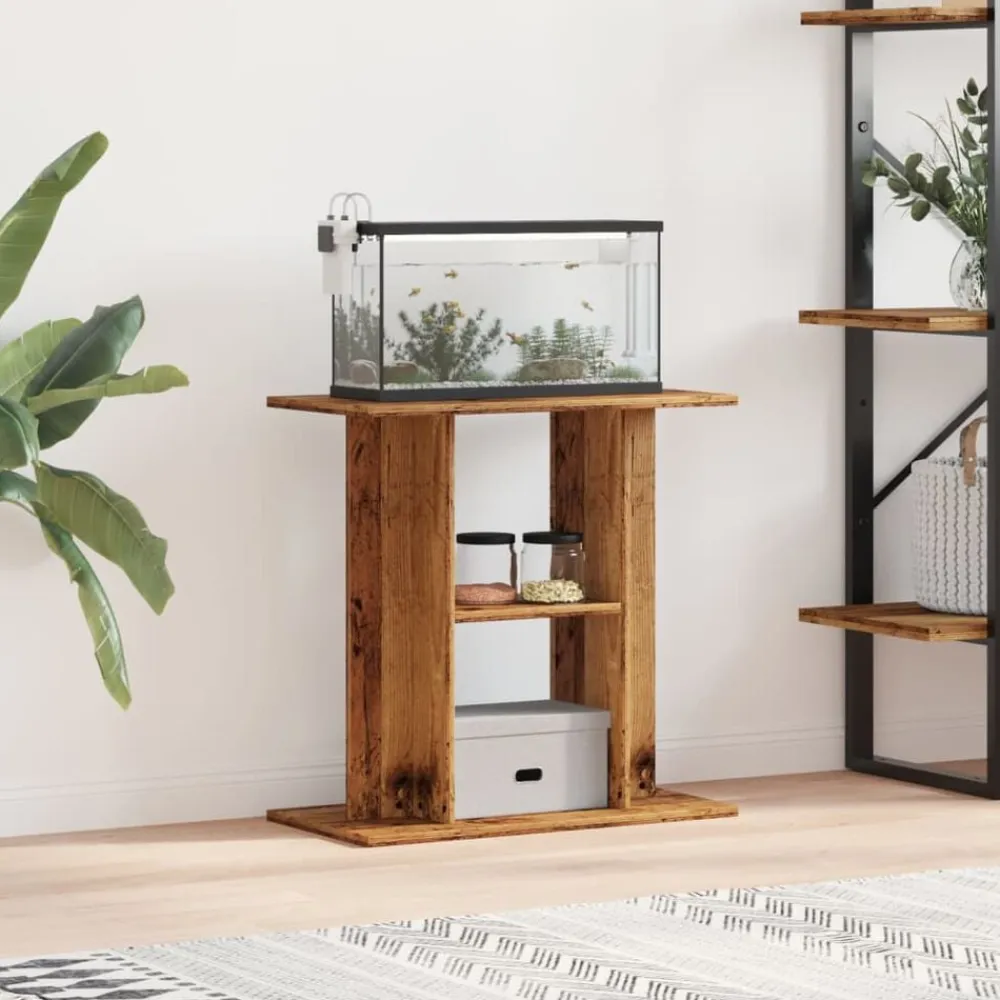 vidaXL Soporte para acuario de madera vieja 60x30x60 cm Madera de ingeniería Madera antigua Online