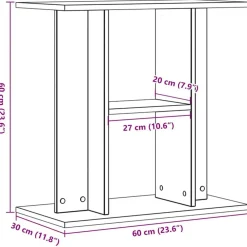 vidaXL Soporte para acuario de madera vieja 60x30x60 cm Madera de ingeniería Madera antigua Online