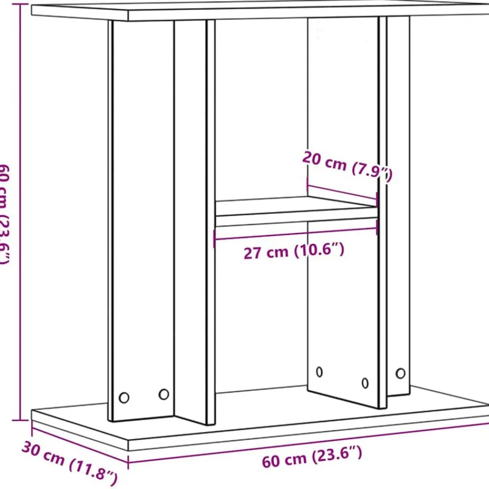 vidaXL Soporte para acuario de madera vieja 60x30x60 cm Madera de ingeniería Madera antigua Online