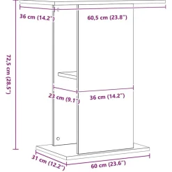 vidaXL Soporte para acuario de roble artesanal, 36 x 60,5 x 72,5 cm, madera de ingeniería Roble artisan Sale