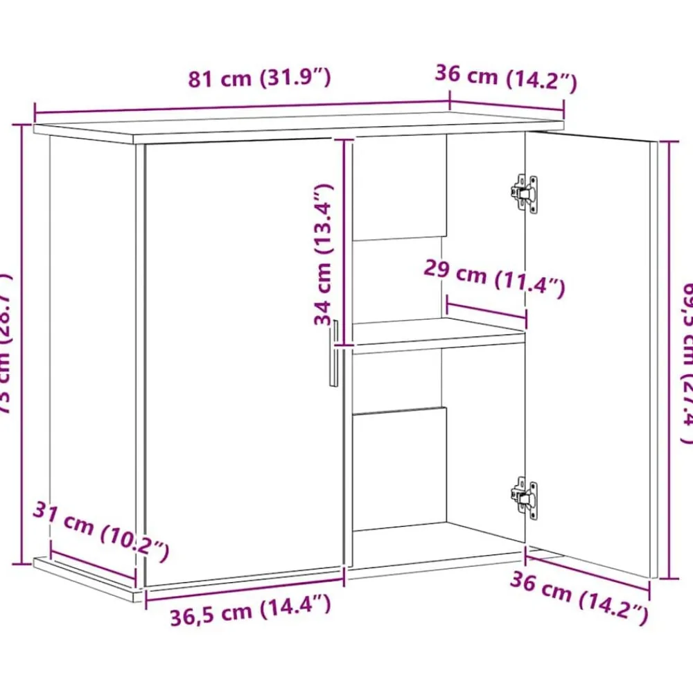vidaXL Soporte para acuario madera de ingeniería 81x36x73 cm Blanco Hot