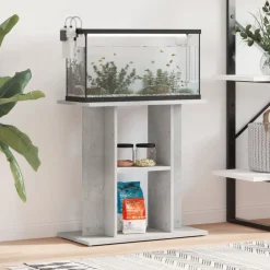 vidaXL Productos Para Mascotas-Soporte para acuario de hormigón gris 60x30x60 cm de madera sintética