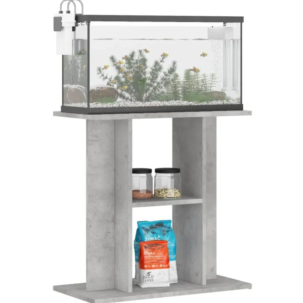 vidaXL Productos Para Mascotas-Soporte para acuario de hormigón gris 60x30x60 cm de madera sintética