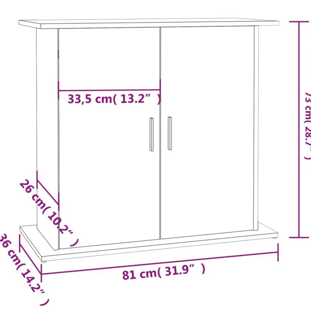 vidaXL Productos Para Mascotas-Soporte para acuario madera ingeniería 81x36x73 cm