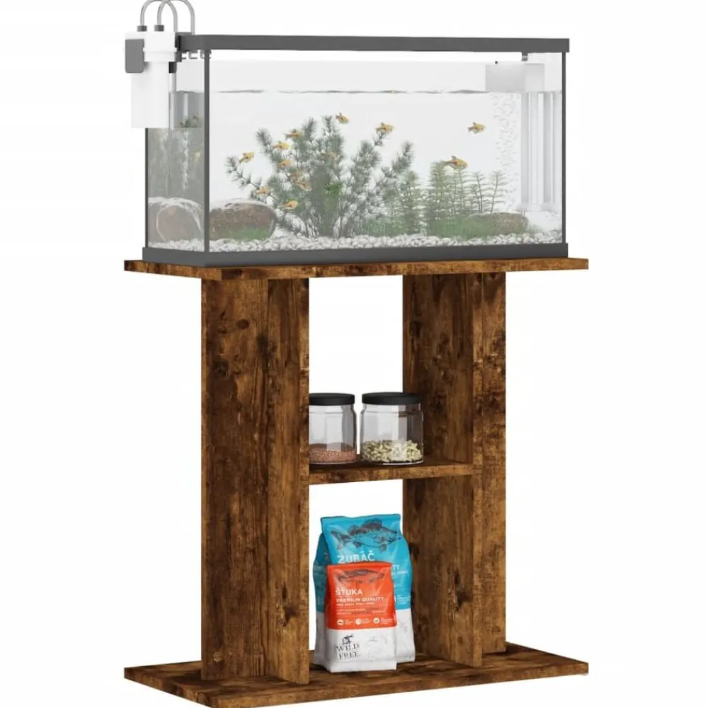 vidaXL Soporte para acuario de 60x30x60 cm de madera de ingeniería Roble ahumado Discount