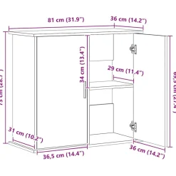 vidaXL Soporte para acuario madera ingeniería envejecida 81x36x73 cm Madera antigua New