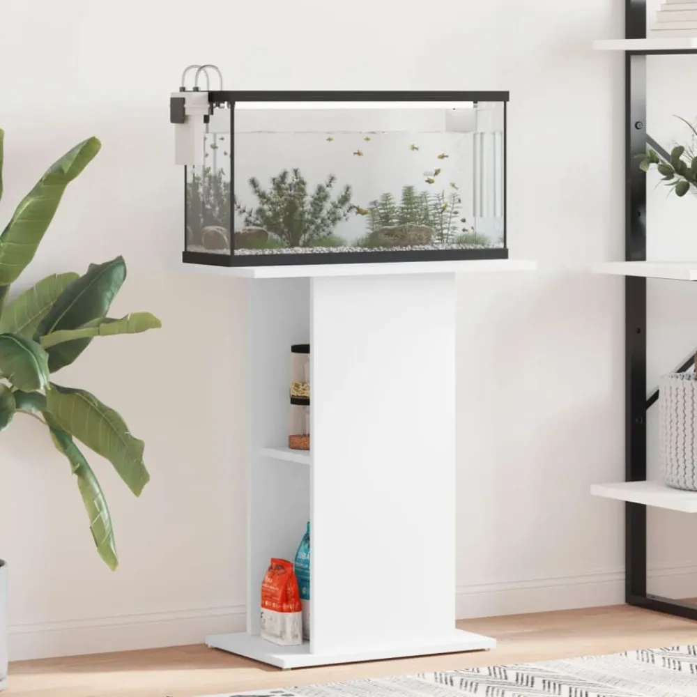 vidaXL Soporte para acuario madera de ingeniería 60,5x36x72,5cm Blanco Hot