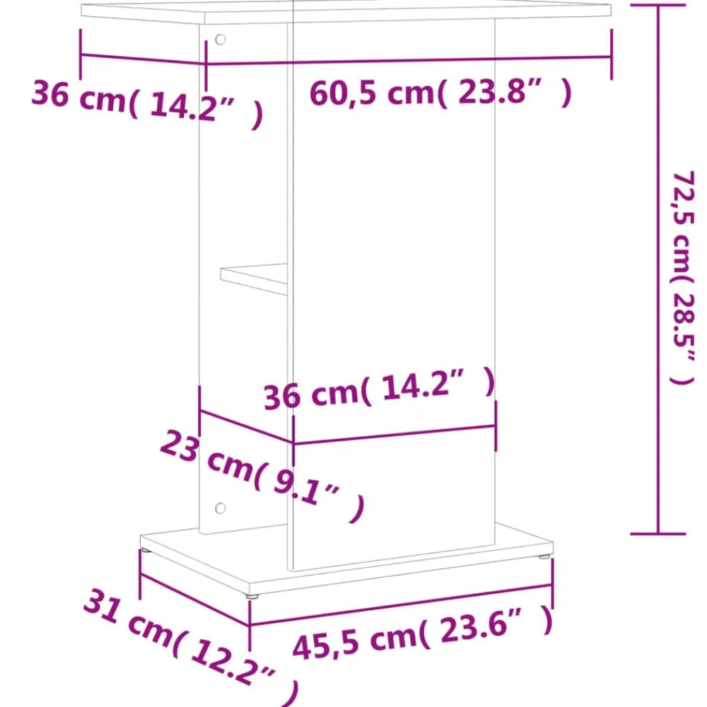 vidaXL Soporte para acuario madera de ingeniería 60,5x36x72,5cm Blanco Hot
