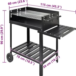 vidaXL Soporte para barbacoa de carbón con 2 ruedas Clearance