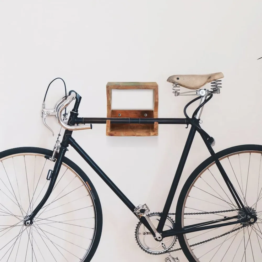 vidaXL Piezas Y Accesorios Para Vehículos-Soporte para bicicletas de pared 35x25x25 cm madera reciclada