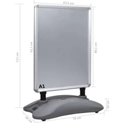 vidaXL Venta Al Por Menor-Soporte para carteles A1 base de agua aleación de aluminio