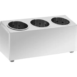 vidaXL Cocina Y Comedor-Soporte para cubiertos 3 rejillas acero inoxidable rectangular